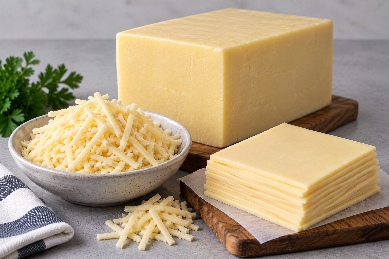 Commercial Tasty and Cheddar cheese